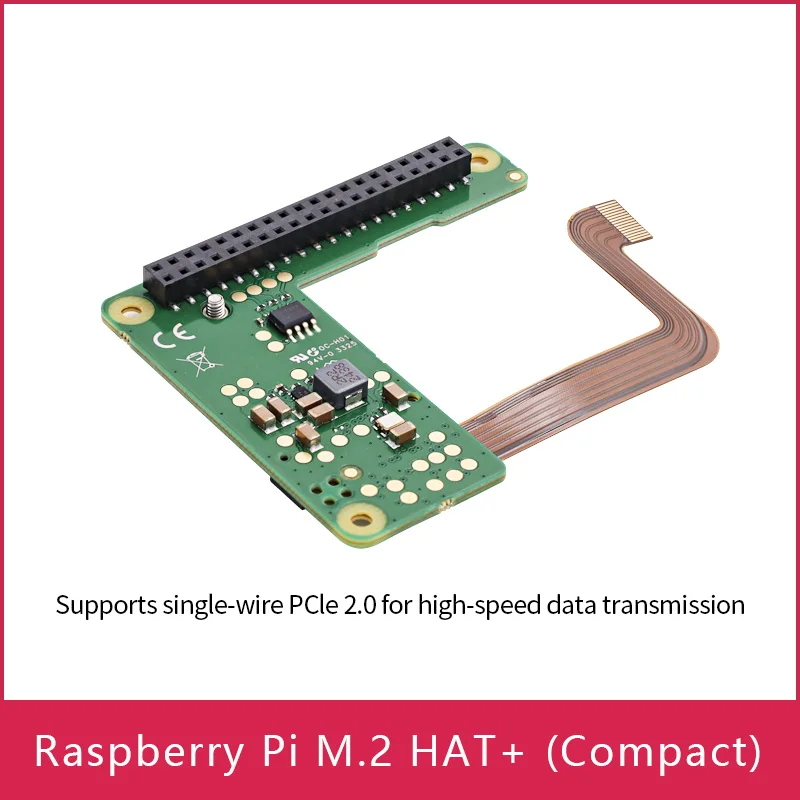 Raspberry Pi M.2 HAT+ Officieel Interface Board, M.2 HAT+ Compact Ontworpen voor Raspberry Pi 5, Compatibel met 2230 / 2242 formaten