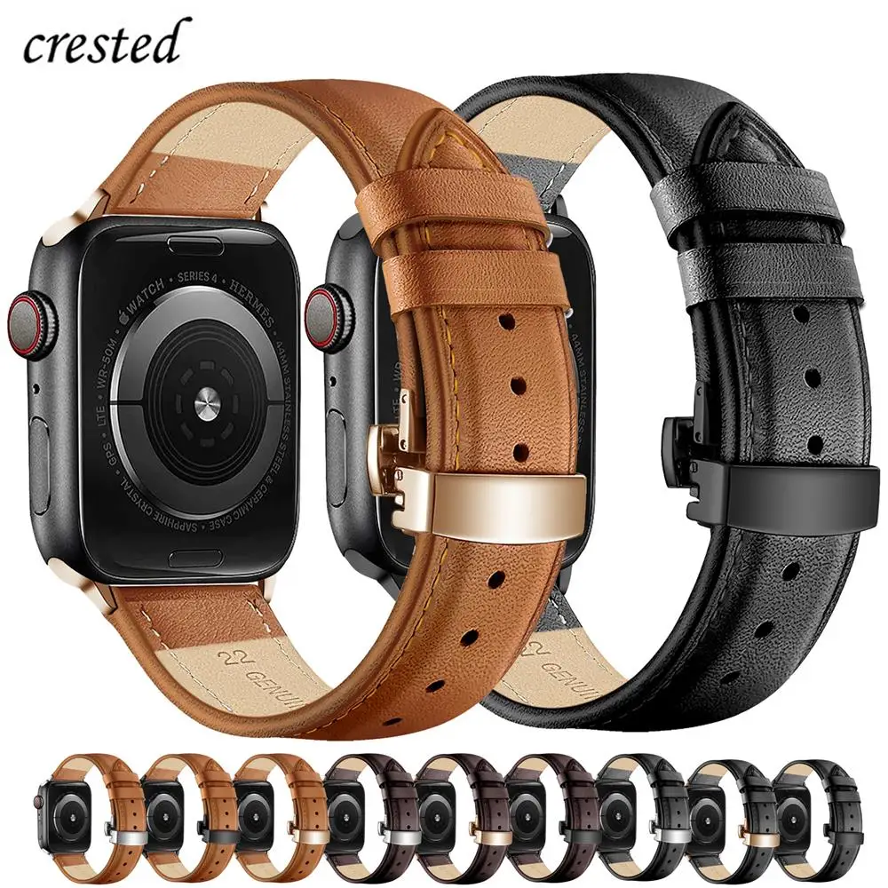 

Ремешок из натуральной кожи для Apple watch band 45 мм 41 мм 44 мм 40 мм 42 мм 38 мм 44 iWatch 3 4 5 SE 6, браслет для apple watch Series 7, 45 мм
