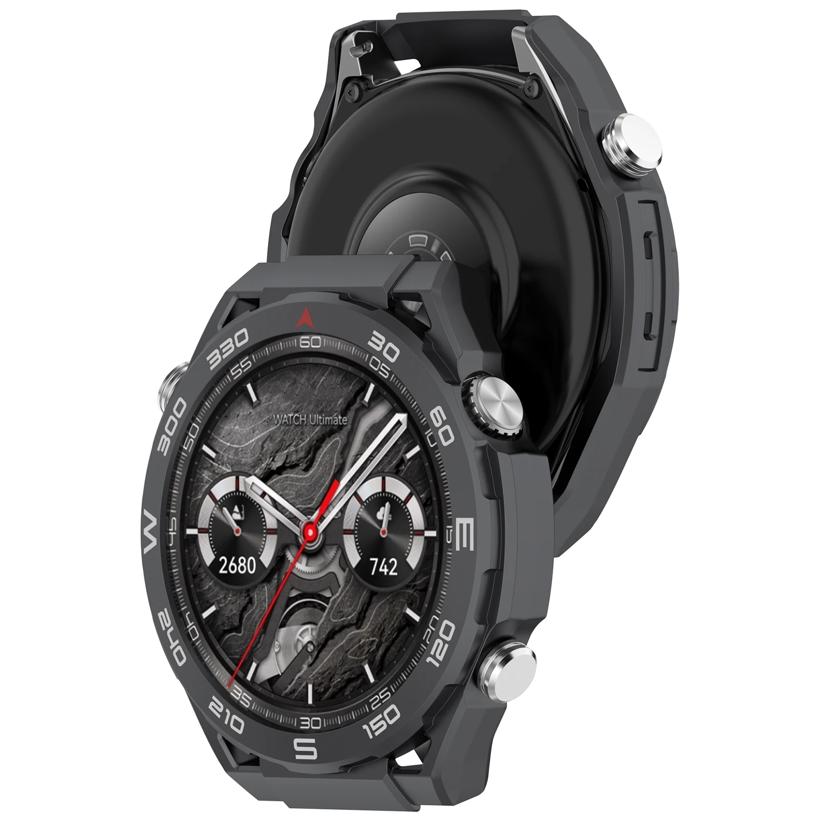 حافظة ساعة لهاتف هواوي GT6 46 ملم متينة وصلبة من البولي كربونات حافظة حماية مجوفة لهاتف هواوي GT6 46 مزخرفة بمقاييس