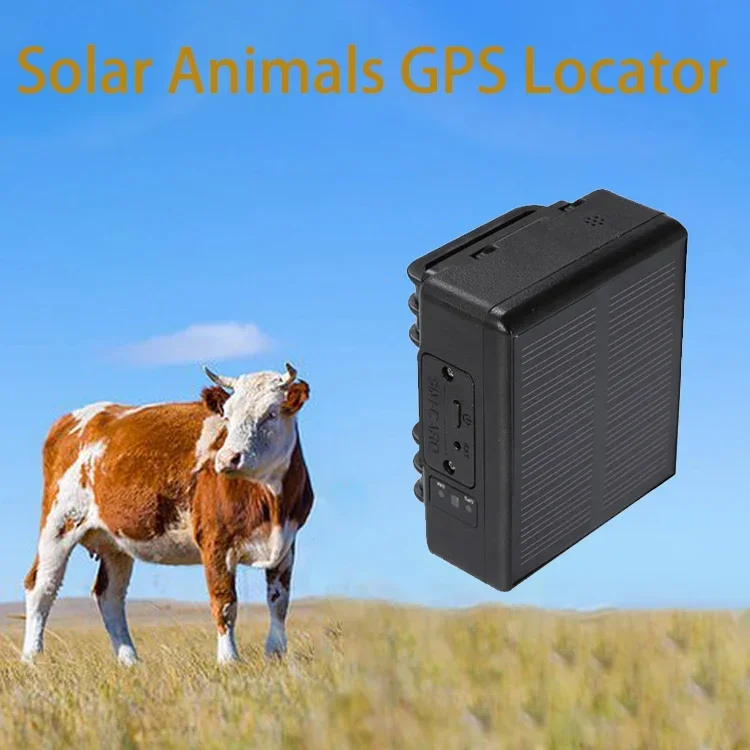 Solar GPS Locator for Animals Anti-removal Alarm Portable WiFi GPS Tracker Anti-lost Tracking Device for Cow Cattle Sheep Horses