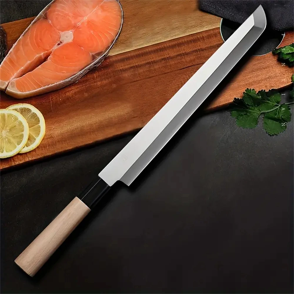 

Salmon Knife Stainless Steel Slicing Knife Sushi Knife Cooking Knife Fishing Meat knife Handmade Kitchen Knife Cooking Tool