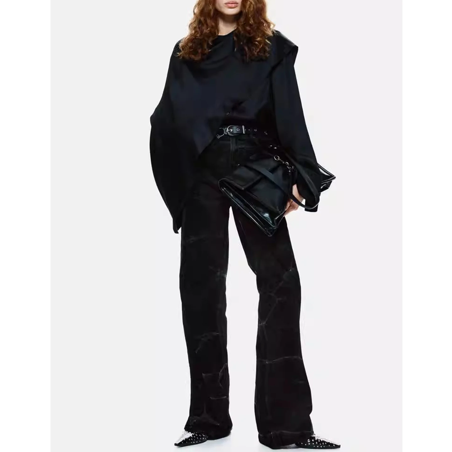 冬の新作カジュアルスリーブゆったりロングスリーブ女性用装飾トップポリエステル繊維通気性快適なフィット感女性向け