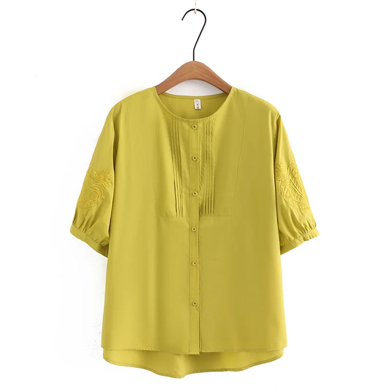 Camiseta verde de manga corta con cuello redondo para mujer, Tops de talla grande para primavera y verano, 3XL, 4XL, 5XL, 6XL, novedad de 2023