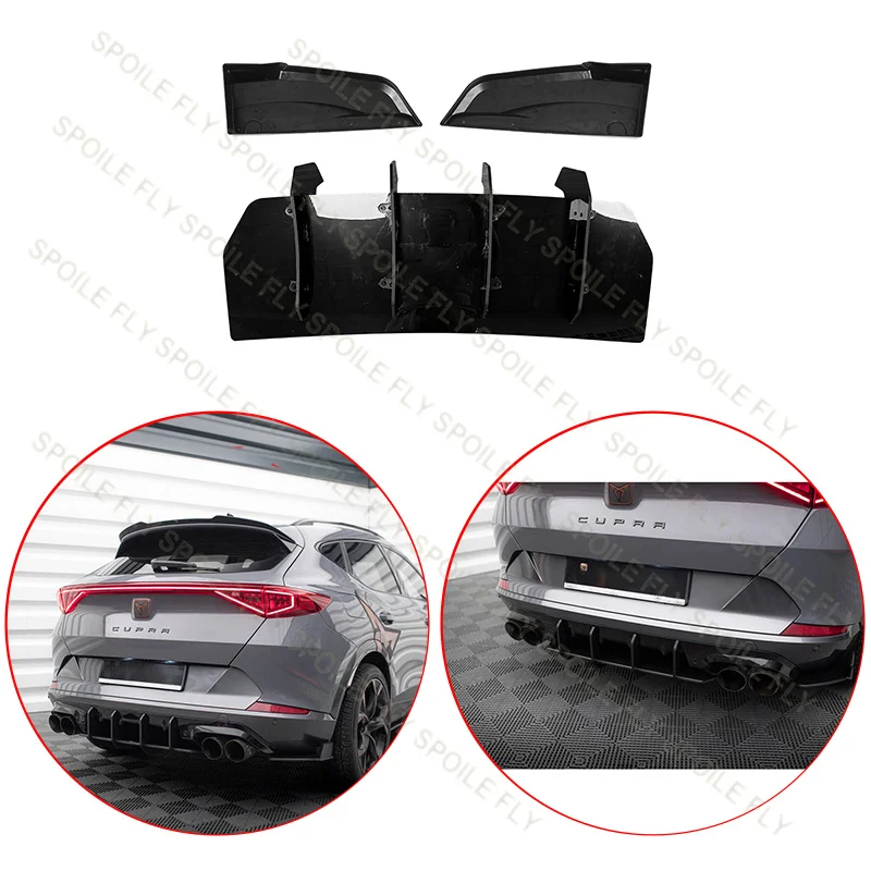 

For Cupra Formentor MK1 2020-2024 High Quality Car Rear Diffuser Bumper Lip Spoiler Body Kit Car Styling Glossy Black