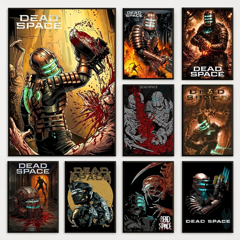 Horror Video Game Dead Space Poster Game Metal Character Isaac Clarke Canvas Painting Wall Art for Living Room Home Decor Mural