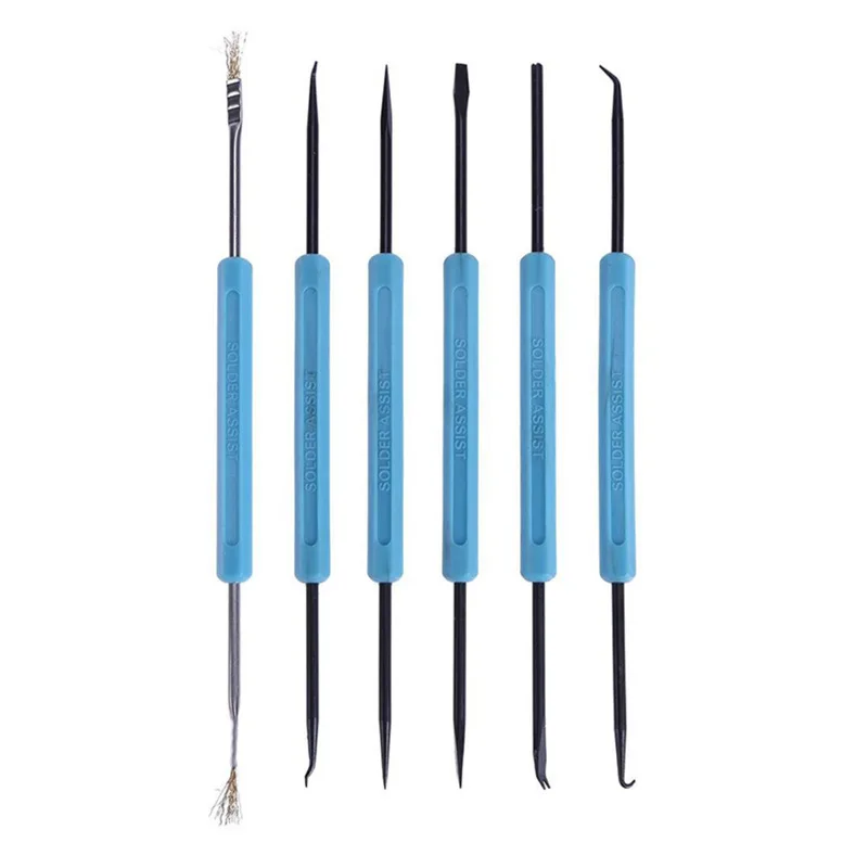 6Pcs Set Desoldering Aid Tool Kit Soldering Aid Assist Tools PCB Cleaning Kit Repair Tool Electronic Heat Assist Set