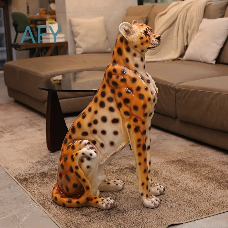 Light Luxury Animal Floor Ornaments for Living Room Home Decor for Holiday Gifts Resin Sculpture Simple Creative Decoration