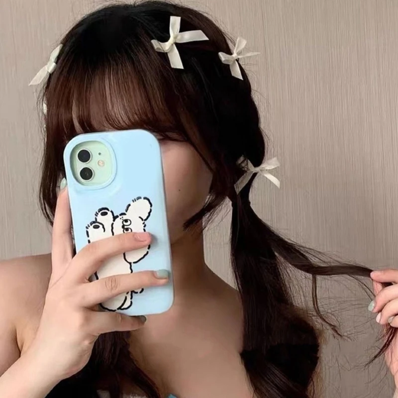 2 Buah Jepit Rambut Pita Busur, Jepit Rambut Pita Kecil, Jepit Rambut Busur Pengikat Pita Rambut Perancis Aksesori Rambut