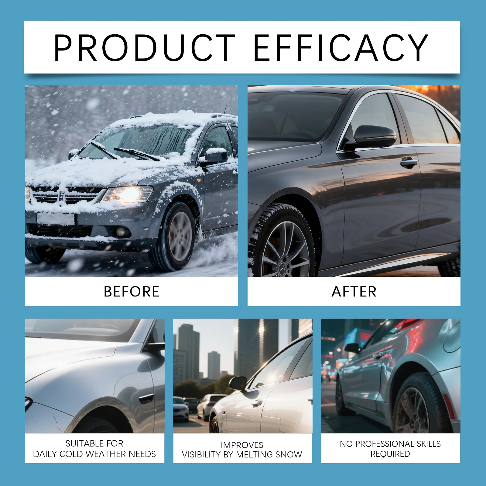 3/5 قطعة رذاذ ذوبان الثلج في السيارة مضاد للصقيع وفاصل سريع للزجاج الأمامي والفريزر حماية آمنة في الطقس البارد 100 مللي