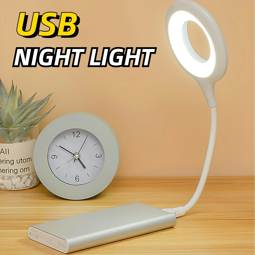 

Portable Dormitory Bedside Lamp USB Direct Plug Desk Lamps Eye Protection Student Study Reading Available Night Light LED Lamp