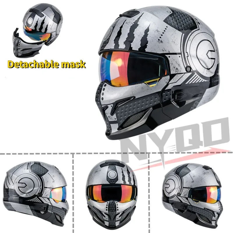 Modular Helmet Motorcycle Scorpion Helmet Moto Black Predator Retro Motorcycle Helmet for DOT Certified Casco