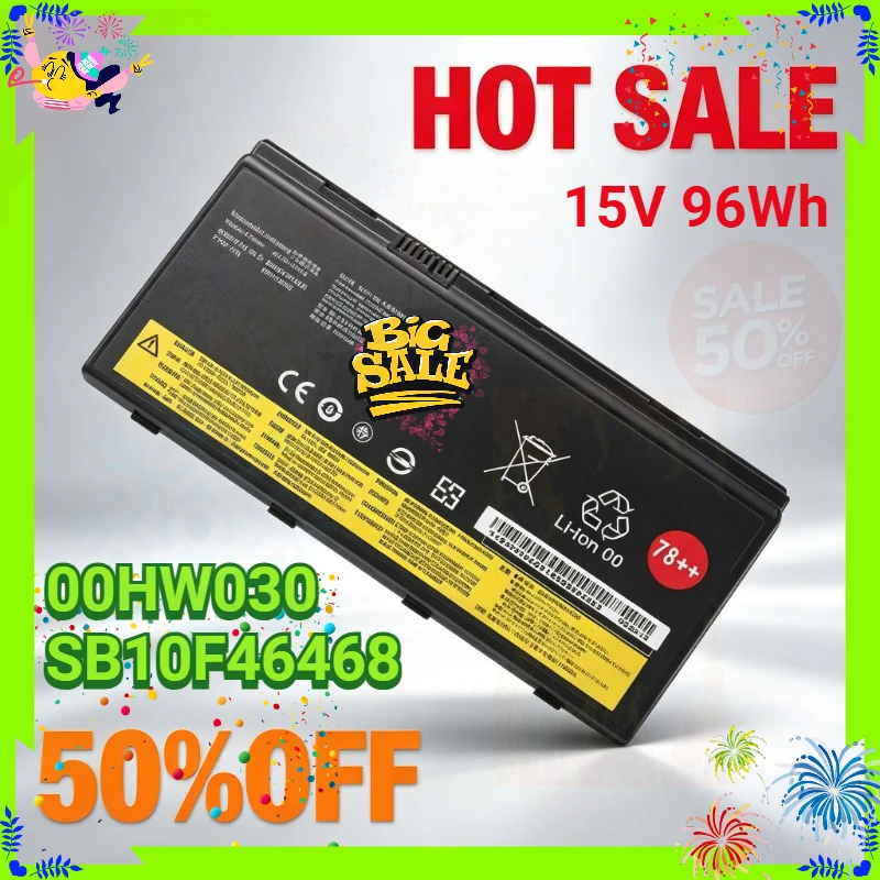 Nueva batería para ordenador portátil 00HW030 SB10F46468 01AV451 6200mAh para Lenovo ThinkPad P70 P71 P72 20ER003QGE 20HK0003GE Bateria 15V 96Wh
