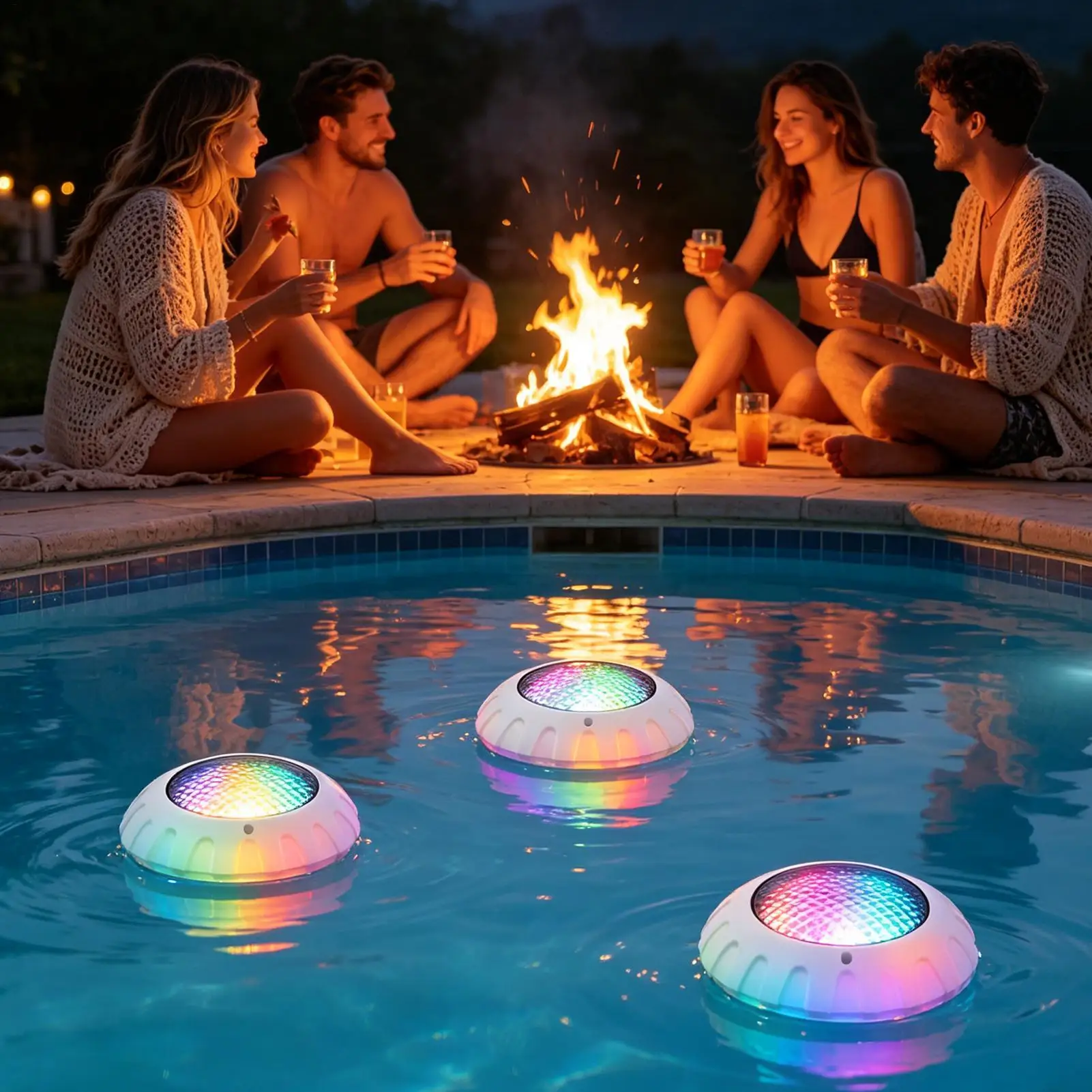 IP68 Waterproof Floating Pool Lights Bright 3000LM Underwater Lamp 6500K For Spa Hot Tub Outdoor Pool And Night Activities view 3