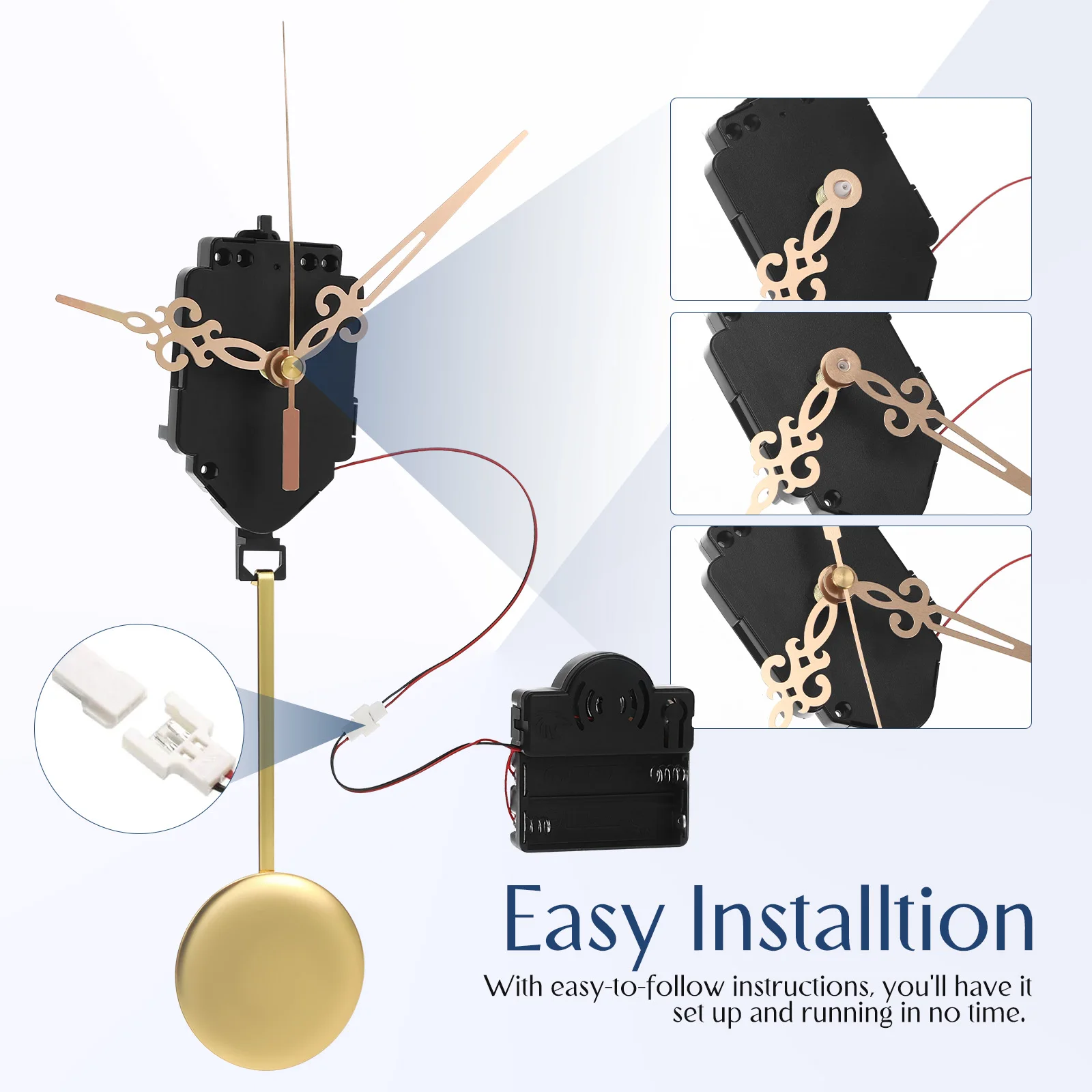 

Quartz Clock Pendulum Movement Set Wall Clocks for Home Decor Plastic Mechanism Kit Parts
