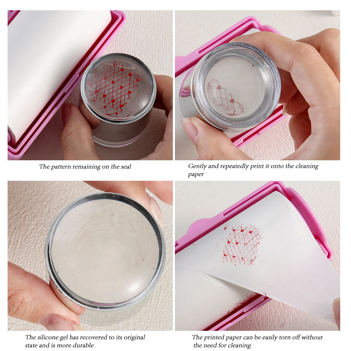 Doppelseitiges Nagelstempel-Blottingpapier 60 Stück/Rolle Entfernt Drucköl Nagelstempel-Reinigungswerkzeuge Klebepapier für Nagelstudios – Detail 4