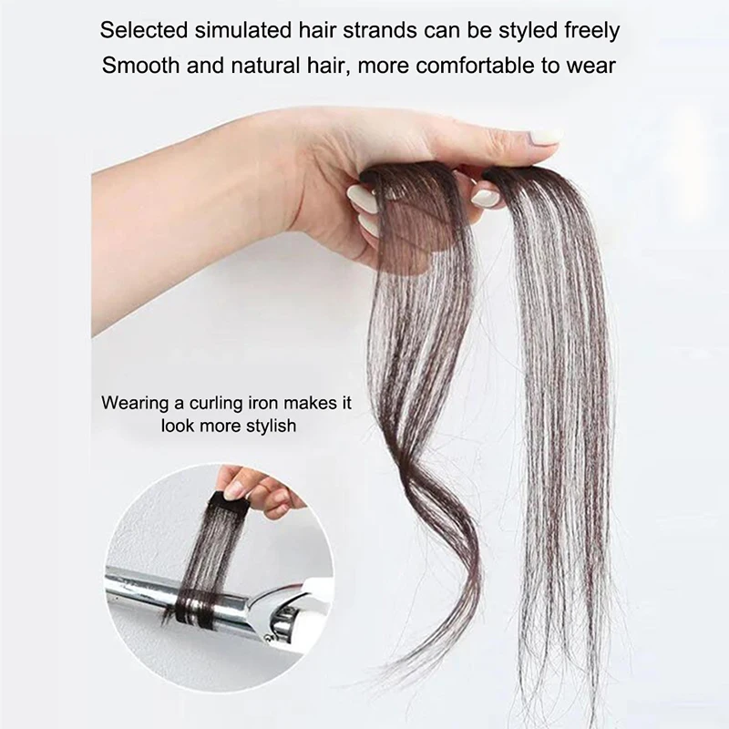 La versión mejorada de la peluca con flequillo Dragon Beard presenta un flequillo falso ligeramente rizado