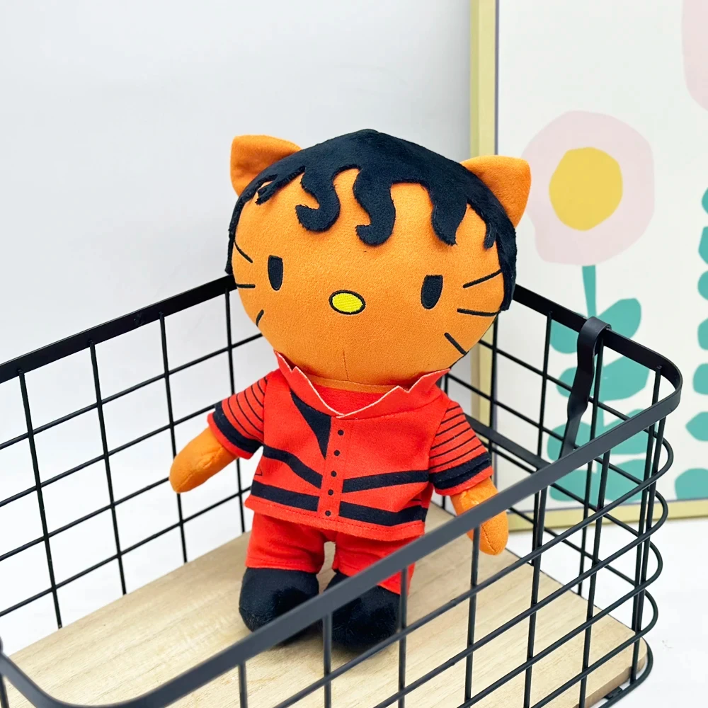 Hello Kitty Michael Jackson avec rouge ensemble complet vêtements en peluche poupée Figure en peluche mignon garçon filles Fans recueillir des cadeaux