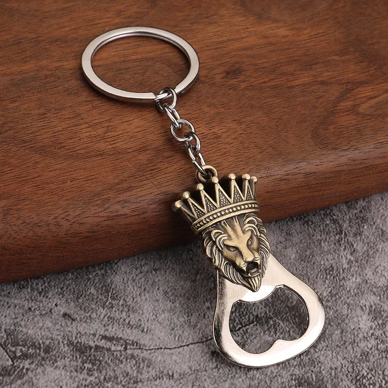 Creative Alloy Beer Bottle Opener Bronze Color Animal Turtle Cool Lion Frog Wolf Men Keychain Boy Keyring Tourism Souvenir Gifts