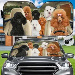 Poodle Car Sun Shade, Animal Auto Sunshade,Dog Car Windshield, Windshield Sunshade Decoration,Poodles Lovers,New Automobile Gift