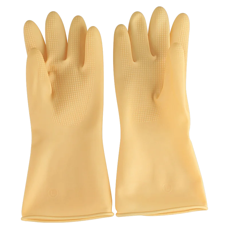 CK Tech. Rubber Dishwashing Gloves for Kitchen Waterproof Reusable Household Cleaning Gloves and Non-Slip Grip