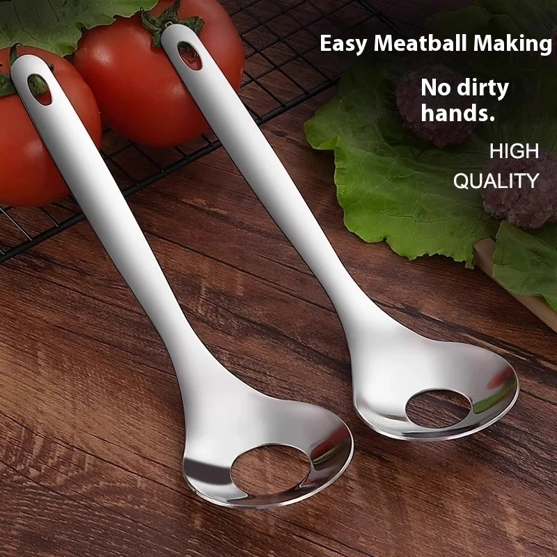 

Home Use Stainless Steel Meatball Spoon for Making Fishballs And Meatballs Kitchen Tool for Crafting round Meat Molds