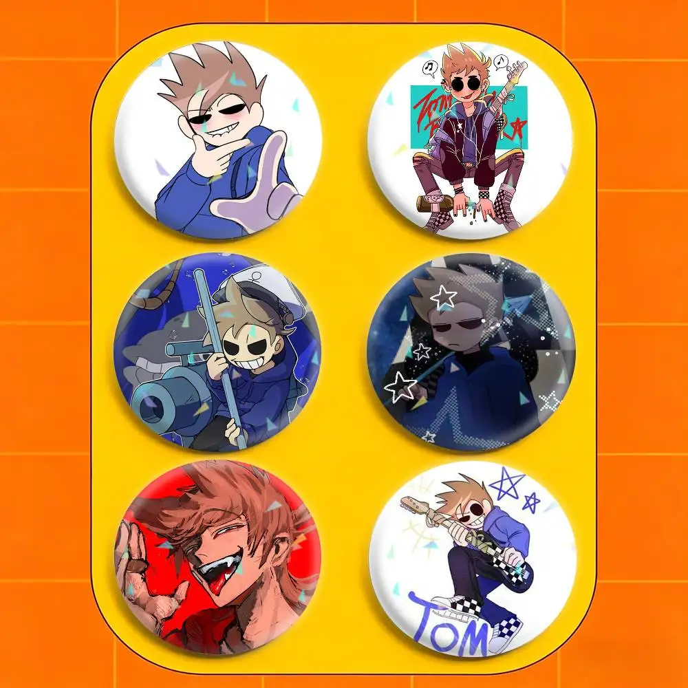 

E-Eddsworld Tom Tord 32/44/58mm Handmade Pins Round Brooch Badge Backpacks Clothes Jewelry Gifts