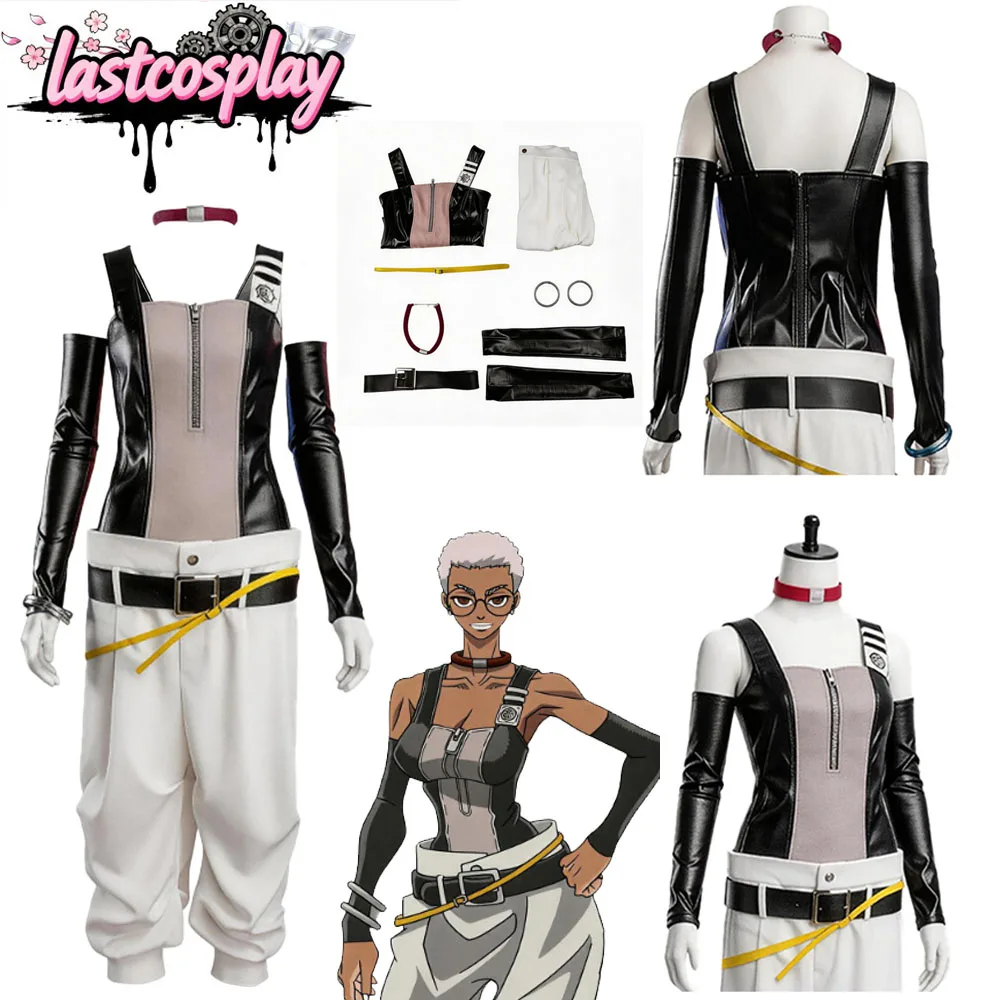 

Gachi Anime Fantasia Akuta Cosplay Semiu Grier Tops Pants Belt Wristband Costume Set for Halloween Carnival Party Disguise