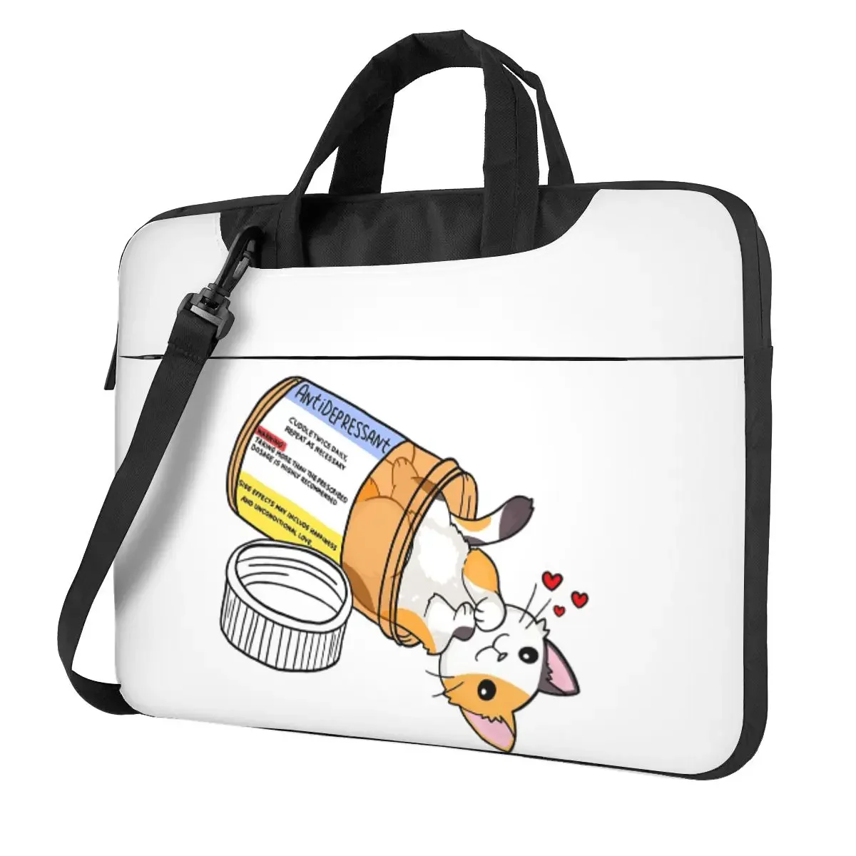 

Сумка-чехол Calico Kitty Antidepressant Love Medicine через плечо для ноутбука, сумка для компьютера, чехол для ноутбука 13, 14, 15.6 дюймов, сумка для MacBook Pro