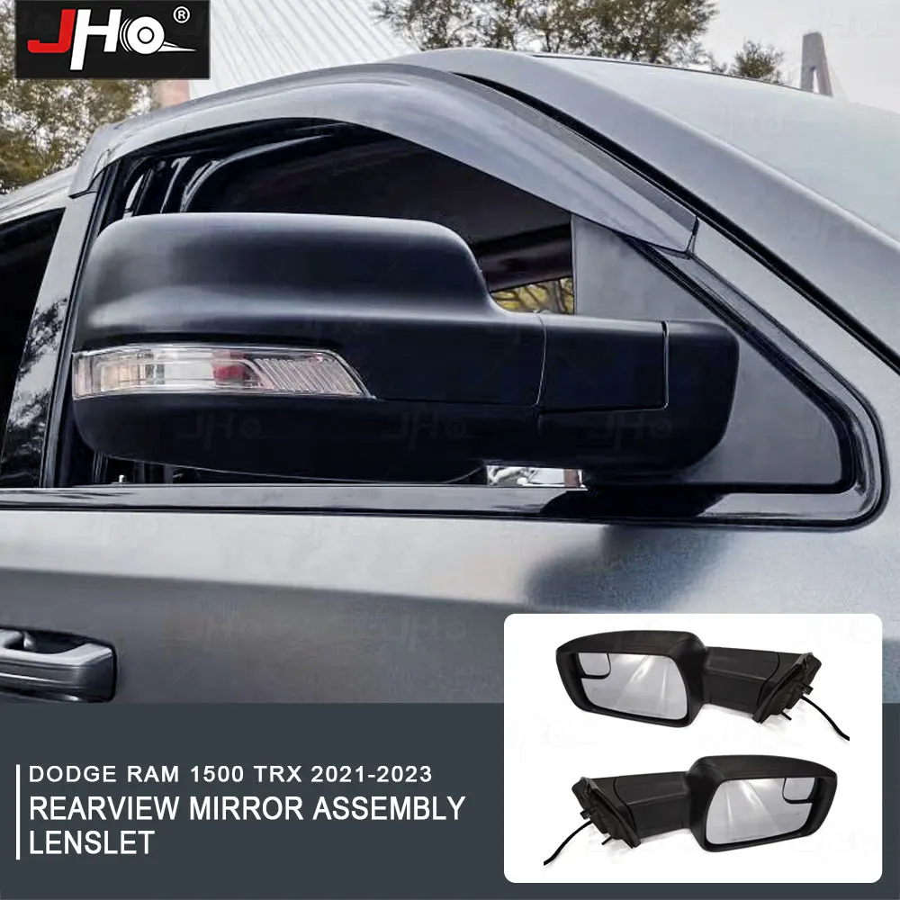 

JHO Rearview Mirror Assembly Replacement Lenslet Towing Mirrors Fit for Ram 1500 TRX 2022 2023 Pickup Exterior Accessories