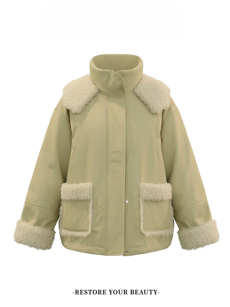 

Женская зимняя куртка с капюшоном из хлопка, повседневная, свободного кроя, в корейском стиле, теплая, на молнии