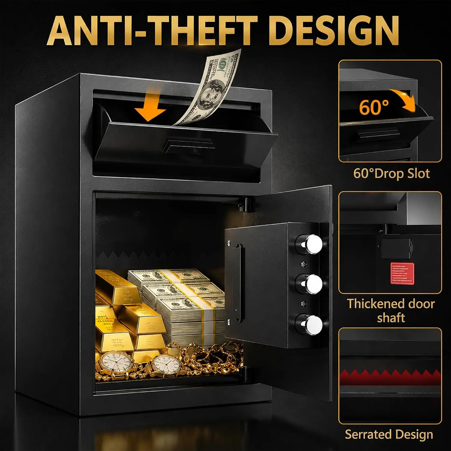 2.6 Cub Safe Box with Digital Keypad, Security Safe for Home Office | Secure cash, documents and valuables in this 2.6 Cub safe