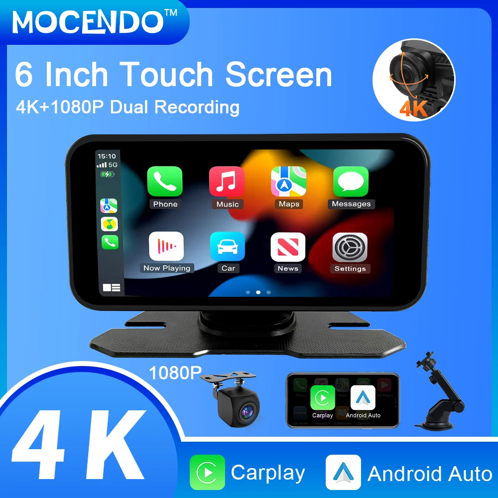 6Inch Portable Car Radio Carplay Wireless Multimedia HD IPS Display Touch Screen Player Mirror Link FM Transmit Autoaudio