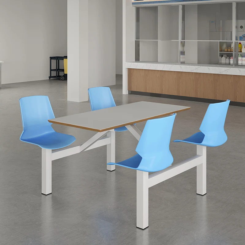 University School snack fast food restaurant factory integrated table and chair stainless steel dining table and chair