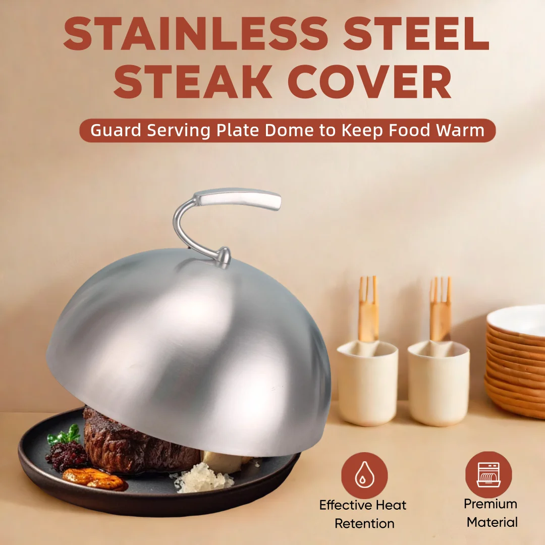 Stainless Steel Frying Pan Covers Round Pot Lids Cover Cookware Cheese Melting Dome for Sandwiches Steak Barbecue Burgers