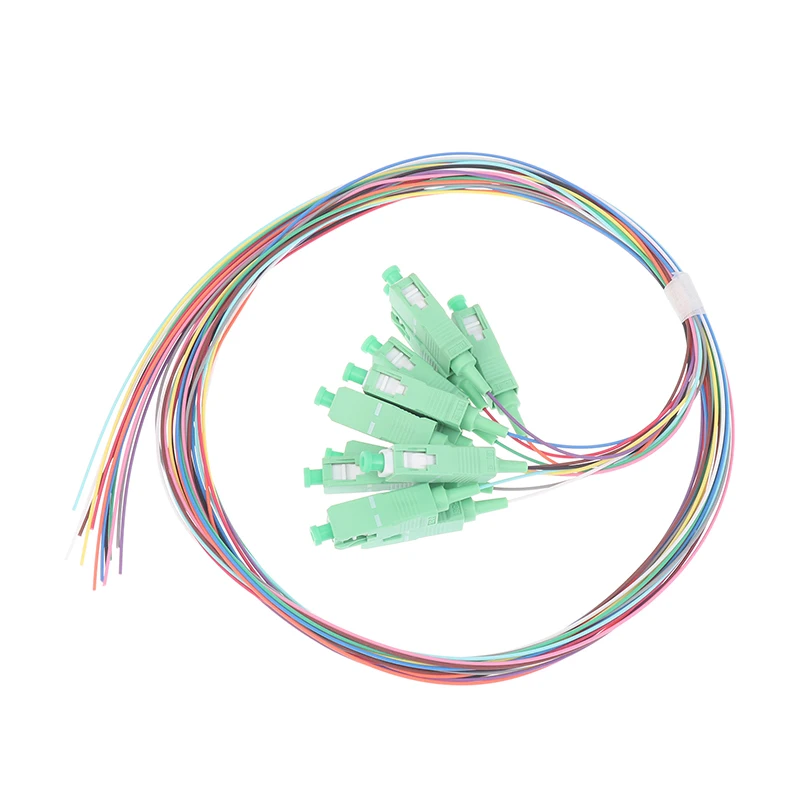 12 SC UPC/APC Fiber Pigtail Cable, Singlemode/OM3 Multimode,  for Network Rack & Data Center