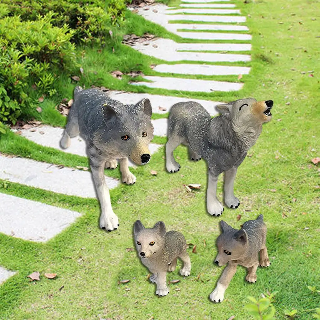 Wildlife Wolf Animal Model Action Wolves Figurines Preschool Toy