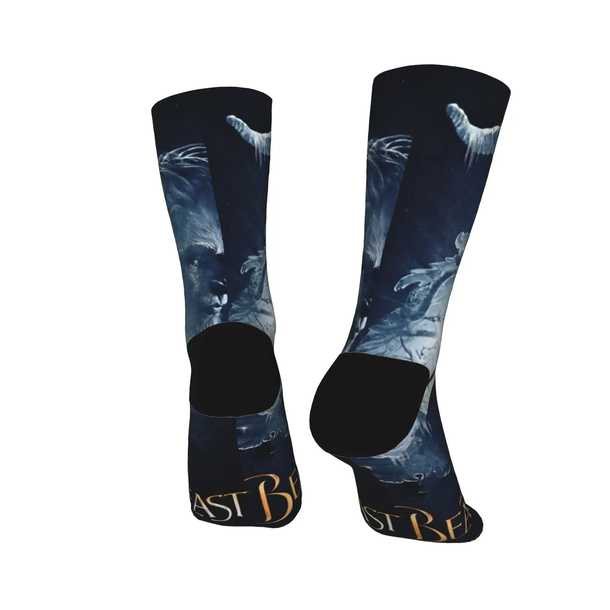 جوارب Beauty and The Beast جوارب مضادة للانزلاق للرجال جوارب تزلج متوسطة ناعمة للخريف جوارب جرافيك مضحكة