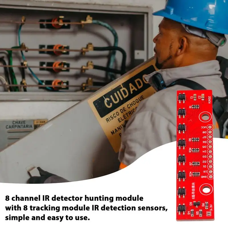 Detector Vermelho para Saída Analógica, 8 Channel Finding Module, Follower Modules, 8 Bit Detection Board, Material PCB, 3.3V-5V