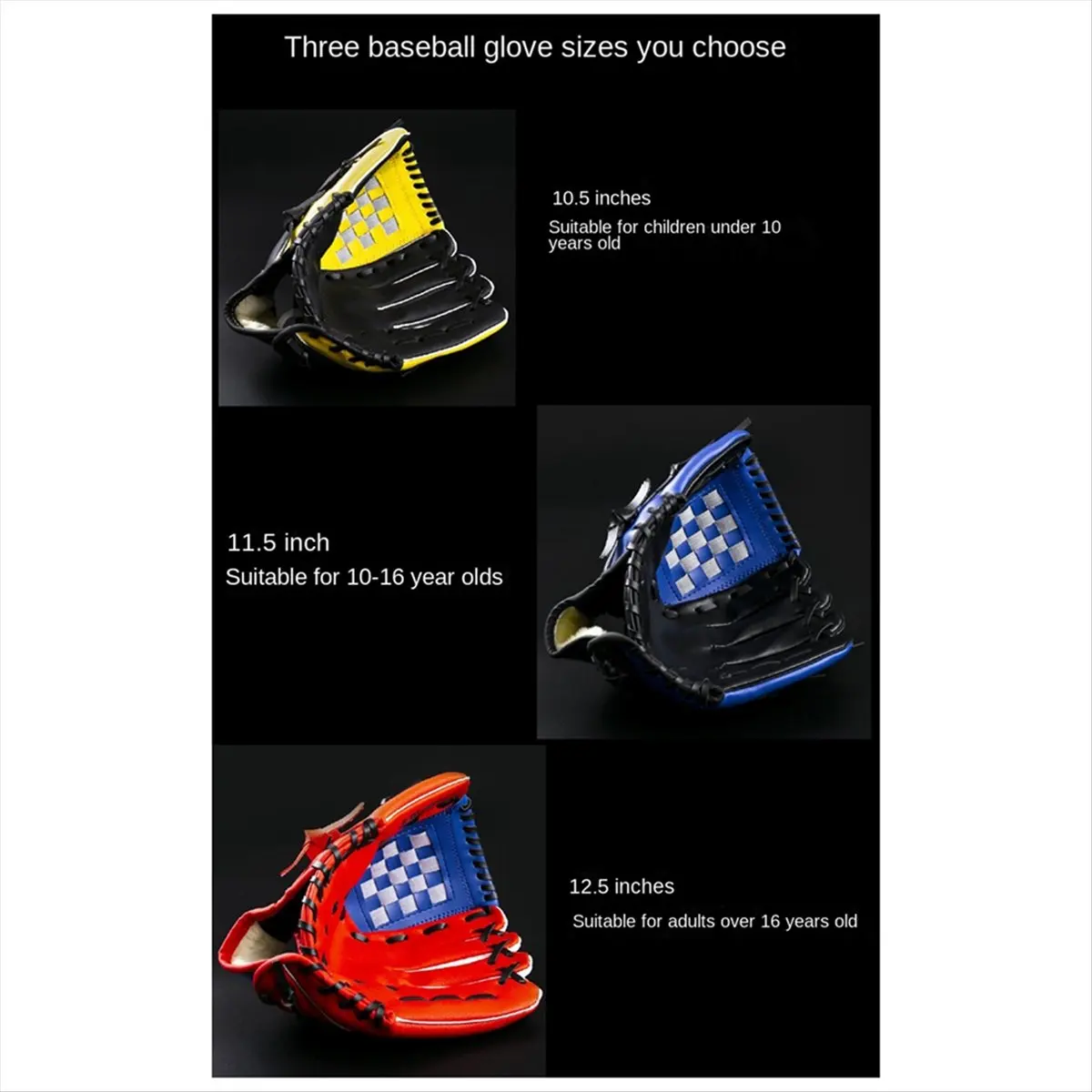 morning 11.5 Inch Baseball Gloves Batting Gloves Youth Children'S Pitching Gloves PU Catching Gloves C