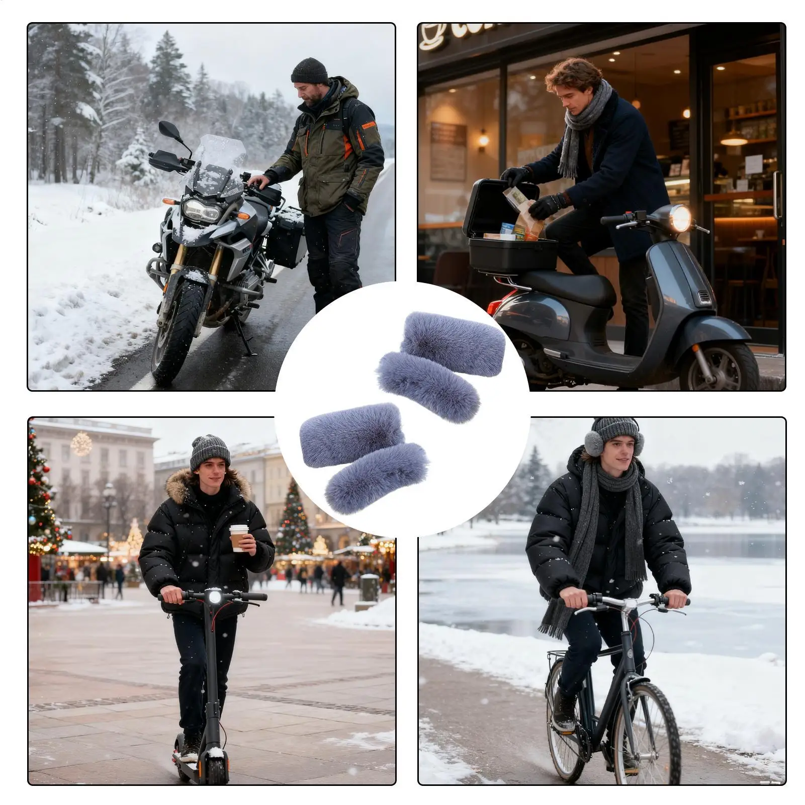 Scooter Handle Cover Plush Windproof Guard Windproof Warm Cover For Motorbike Riding Snowmobile Atv Winter Summer Cycling