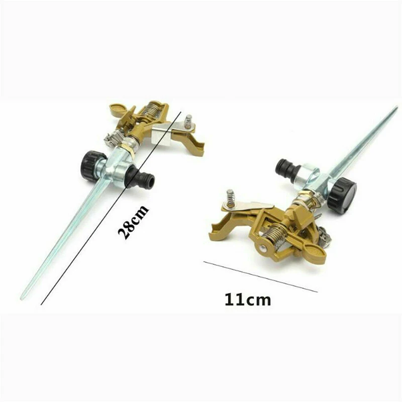 스파이크 바늘이 있는 물 스프링클러, 정원 잔디 임펄스 금속 스프레이 깍지, 잔디 호스 커넥터, 360 도 관개