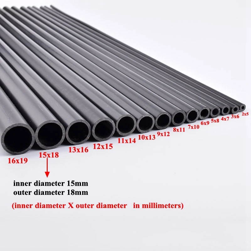 2 Stück Länge 50 cm schwarzes PVC-Rohr Innendurchmesser 2 mm-16 mm Gartenbewässerung Hartrohr Aquarium Wasserrohrverschraubungen Heim-DIY-Rohr