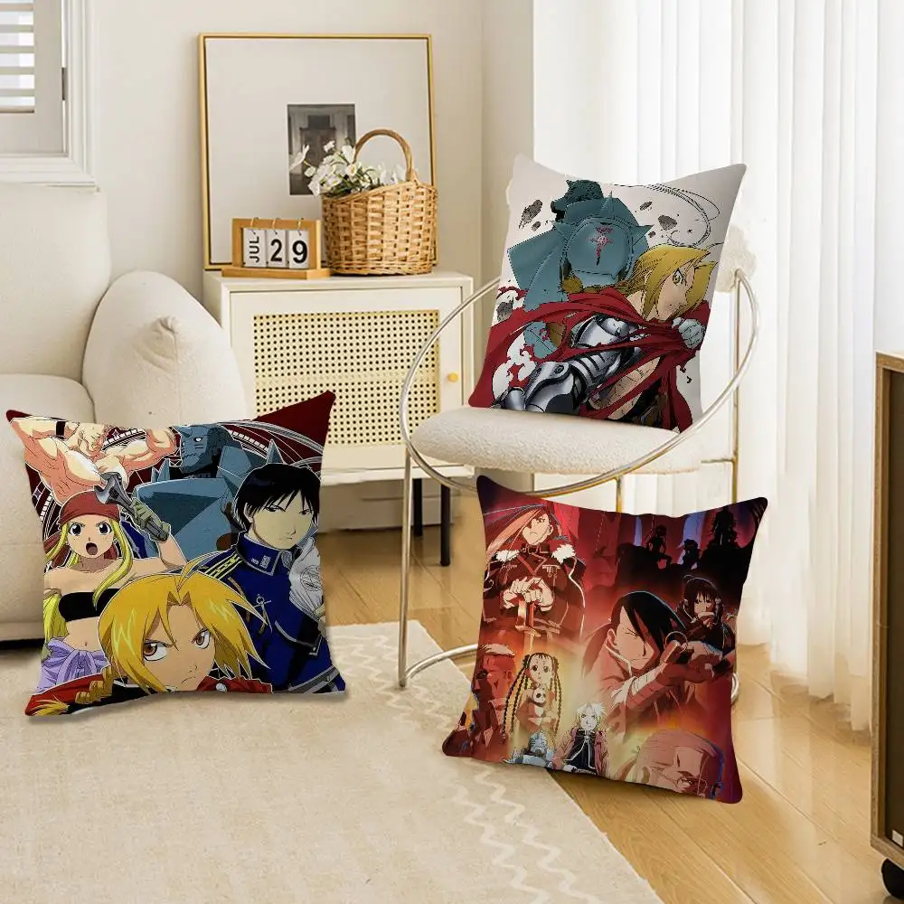 

Anime F-Fullmetal A-Alchemist Pillow Cushion Cover Pillowcase Living Room Sofa Home Decor Customized
