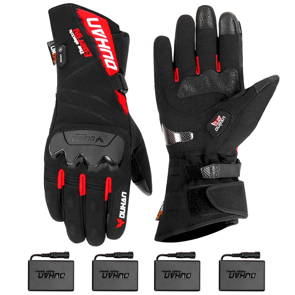 

100% Waterproof Motorcycle Gloves Heated Guantes Motorbike Riding Heating Gloves Touch Screen Gloves Gant Moto