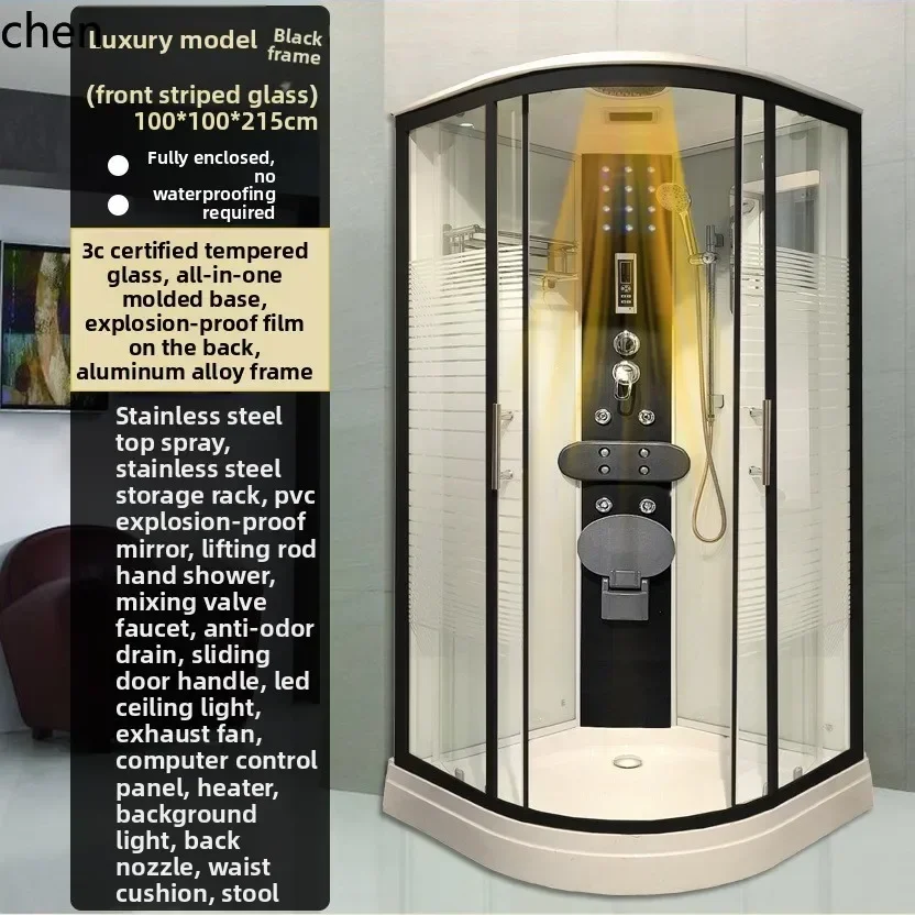 

b7- Integrated Shower Room Tempered Glass Enclosed Bath Room Independent Steam Warm Air Integrated