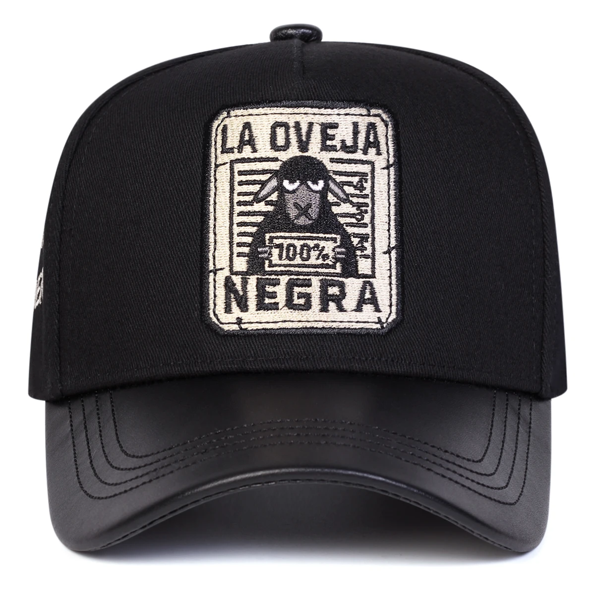 Unisex LA OVEJA NEGRA Baseballkappen mit Buchstabenstickerei, Frühling und Herbst, verstellbare Freizeithüte für den Außenbereich, Sonnenschutzhut, Sportkappe – Detail 4