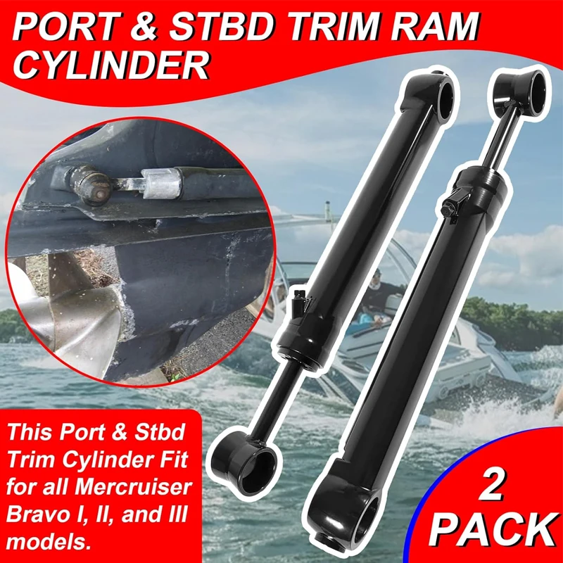 Replace for 9B-121-01, 9B-121-02 Port & Stbd Trim Ram Cylinder, Outboard Power Trim Fit for All Mercruiser Bravo I, II, and III