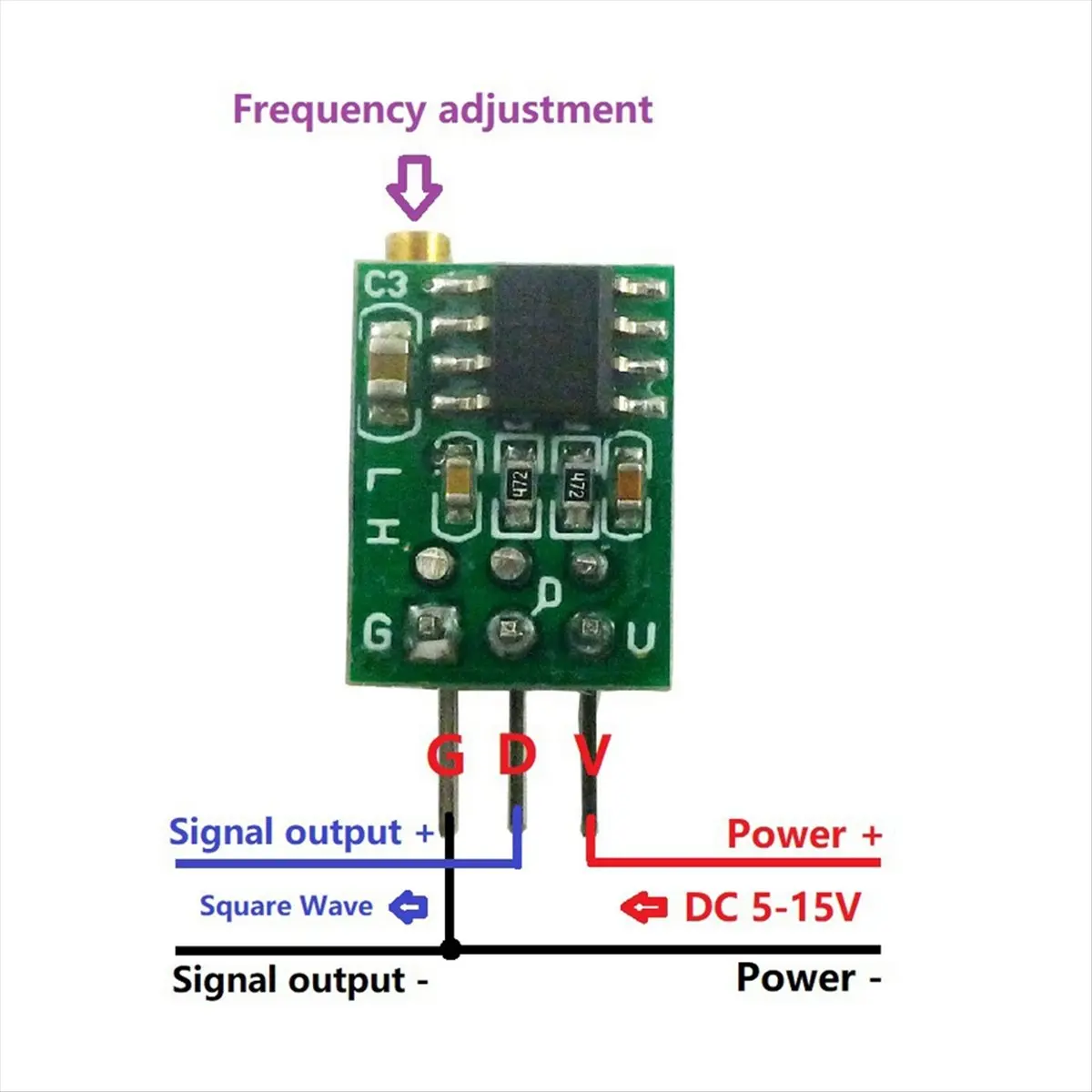 Adjustable Signal Generator TP354 NE555 Module Square Wave Pulse Generator Oscillator Output Signal Source 50Hz-6Khz