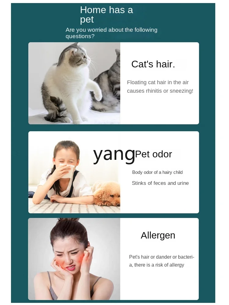 LMM  Pet Air Purifier Hair Suction Deodorant Household Air Cleaner