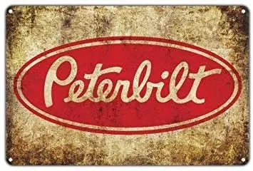 d1,Metal tin Sign es Peterbilt Retro Vintage Sign Mechanic Auto Truck Stop Cab Trucker Garage Shop Vintage Retro Metal Wall Deco
